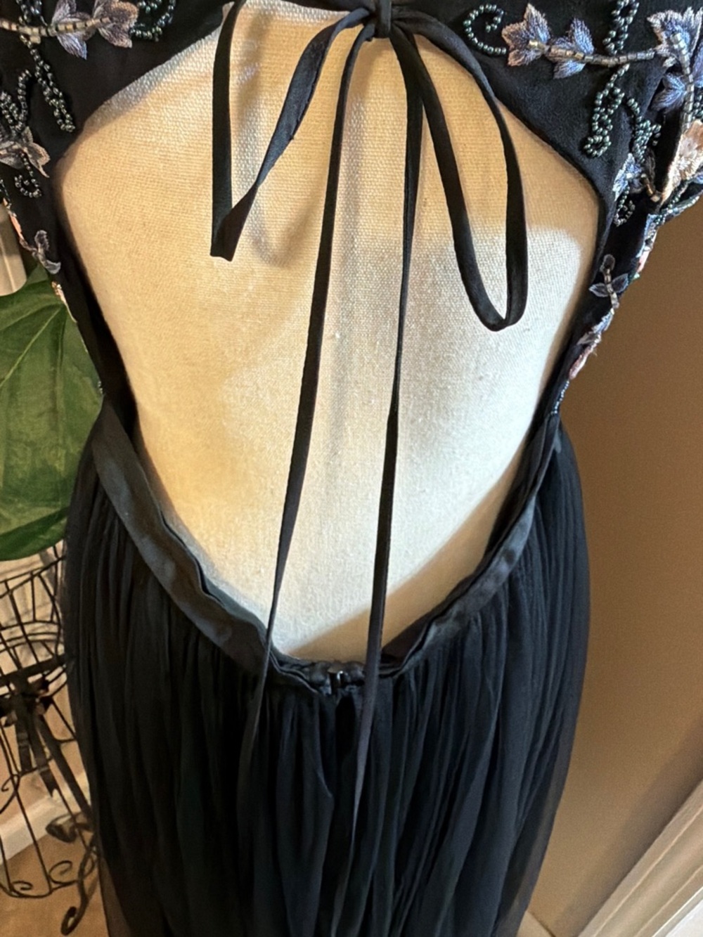 Needle & Thread Black Strapless Floral Embroidered Tulle Dress - Picture 5 of 10